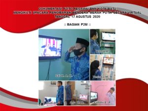 Pegawai BNN Kota Batu melaksanakan Upacara Kemerdekaan ke-75 RI Secara Virtual