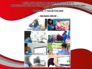 Pegawai BNN Kota Batu melaksanakan Upacara Kemerdekaan ke-75 RI Secara Virtual